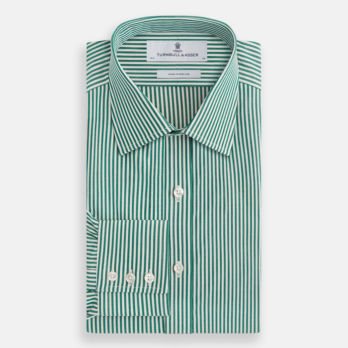 Dark Green Bengal Stripe Mayfair Shirt Image 3