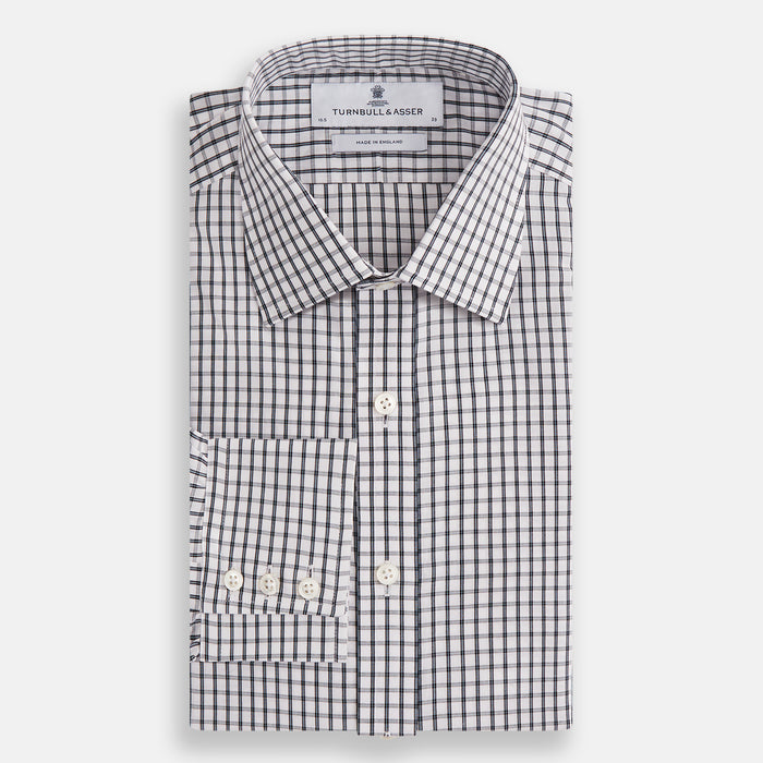 Midnight Blue Double Graph Check Mayfair Shirt Image 3