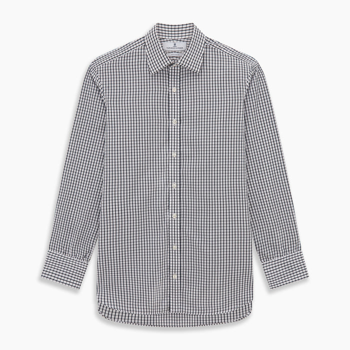Midnight Blue Double Graph Check Mayfair Shirt Image 5