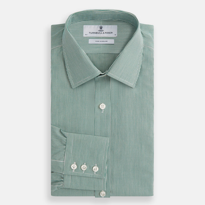 Green Fine Stripe Mayfair Shirt Image 3