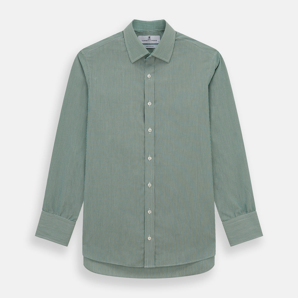 Green Fine Stripe Mayfair Shirt