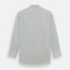 View 3 of product Pale Blue Pencil Stripe Mayfair Shirt by Turnbull & Asser featuring a classic collar, white buttons, and cuffed long sleeves, displayed flat on a white background.