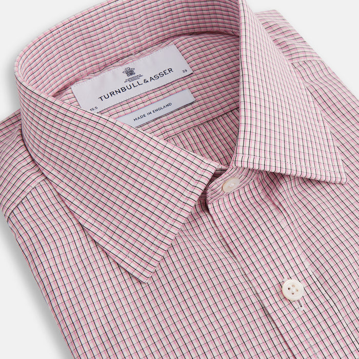 Pink Fine Graph Check Mayfair Shirt Image 1