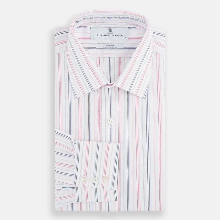 Pink and Blue Multi Stripe Mayfair Shirt Image 3