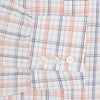 View 3 of product The Orange and Blue Multi Check Mayfair Shirt by Turnbull & Asser is an organic cotton summer staple, featuring long sleeves and a light blue, orange, and white plaid pattern.
