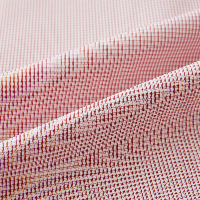 Contrast Collar Checked Red on White Regular Fit Shirt in Cotton Image 5