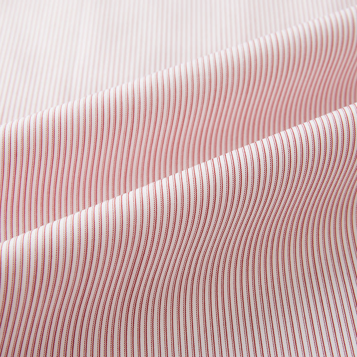Contrast Collar Striped Red on White Regular Fit Shirt in Cotton Image 5