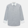 View 1 of product Navy Micro-Tattersall Check Shirt with Constrast T&A Collar and Cuffs 18