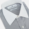 View 2 of product Navy Micro-Tattersall Check Shirt with Constrast T&A Collar and Cuffs 18