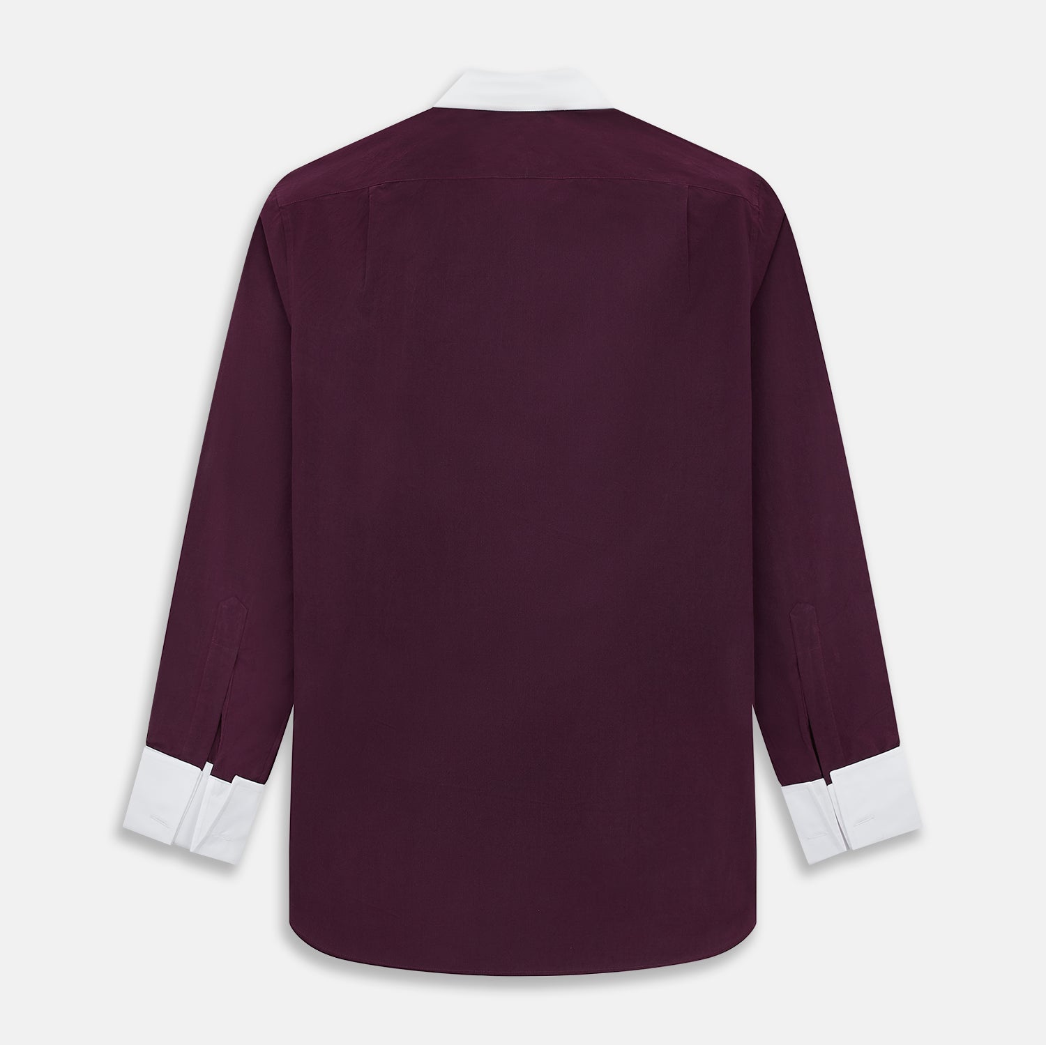 Image 3 of product Dark Burgundy Pinstripe Shirt With Contrast Collar & Cuffs 19