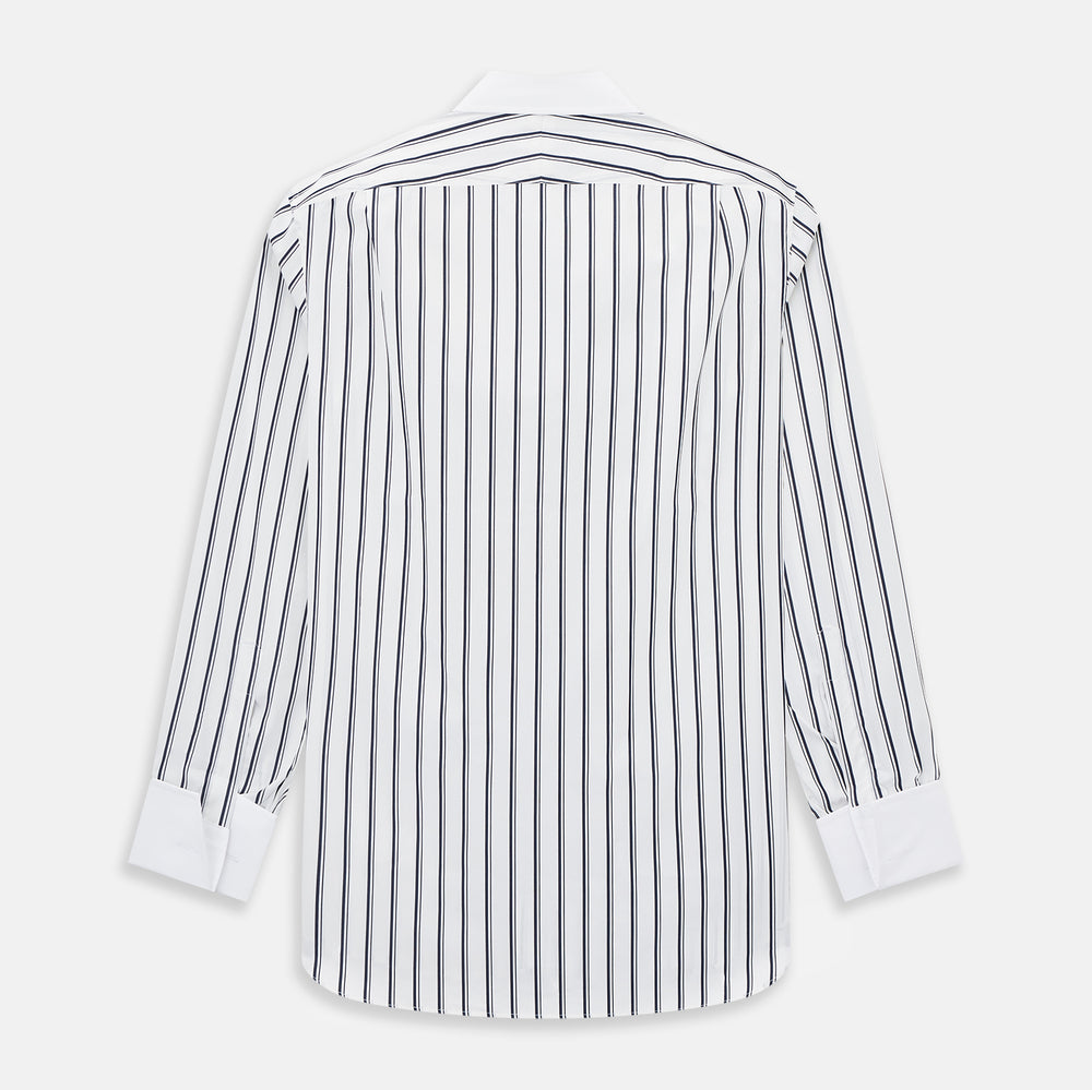 SHIRTS RF NEW WH T&A CLR WHITE DC NVY STRP ON WHT 16.5