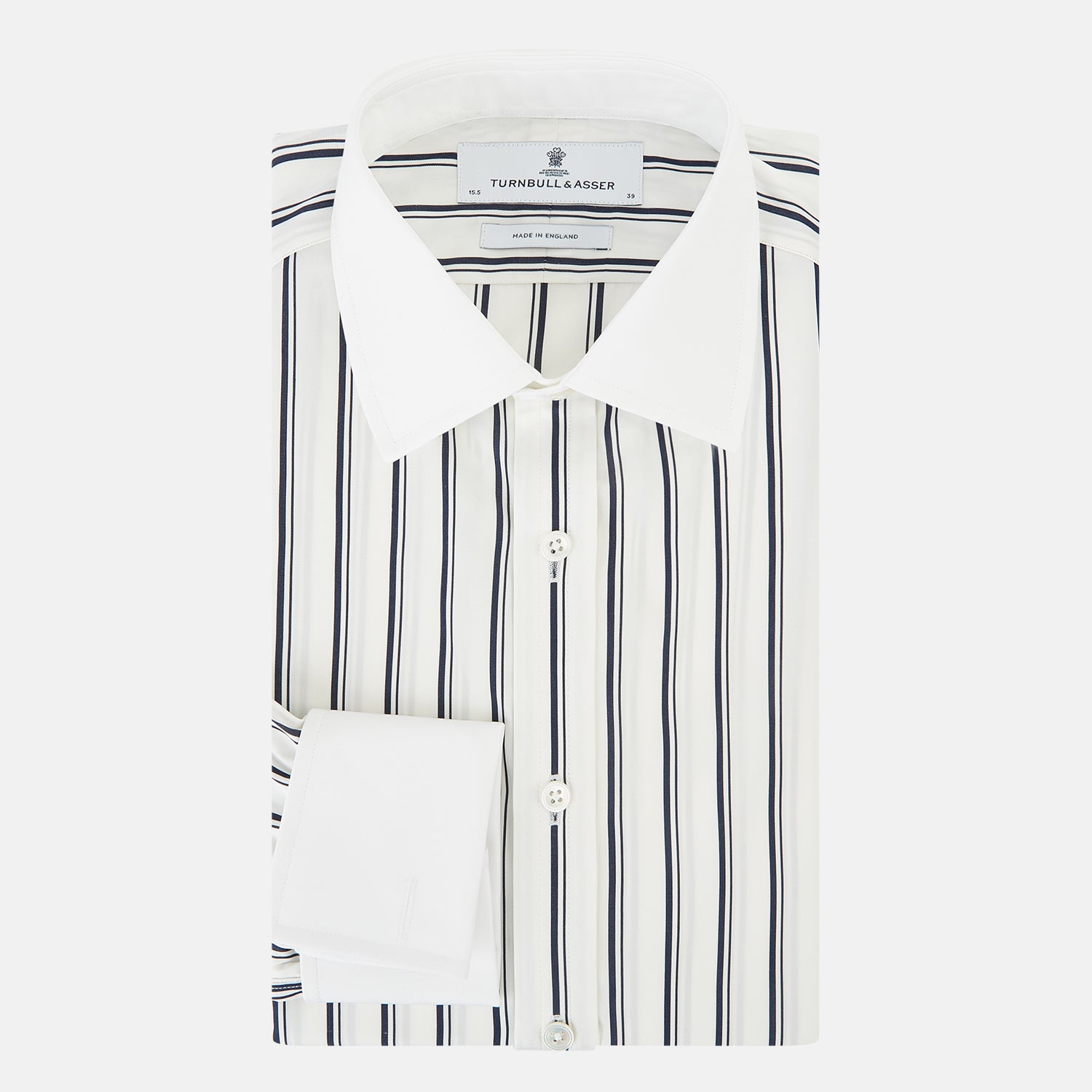 View 5 of product SHIRTS RF NEW WH T&A CLR WHITE DC NVY STRP ON WHT 16.5