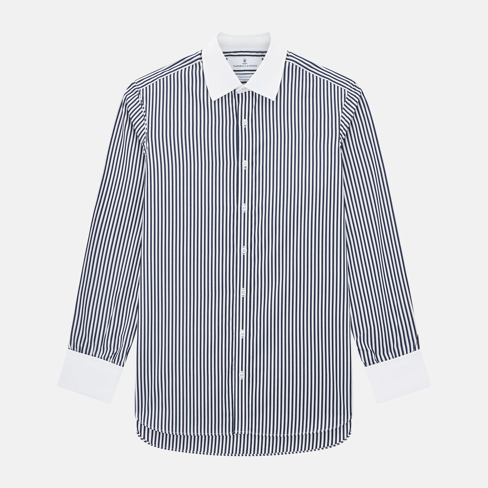 SHIRTS RF NEW WH T&A CLR WHITE DC NVY STRP ON WHT 16