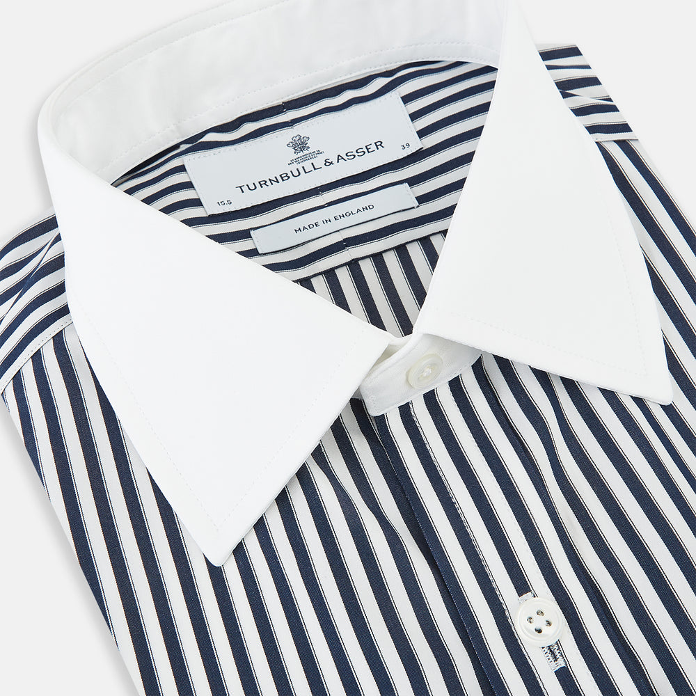 SHIRTS RF NEW WH T&A CLR WHITE DC NVY STRP ON WHT 16