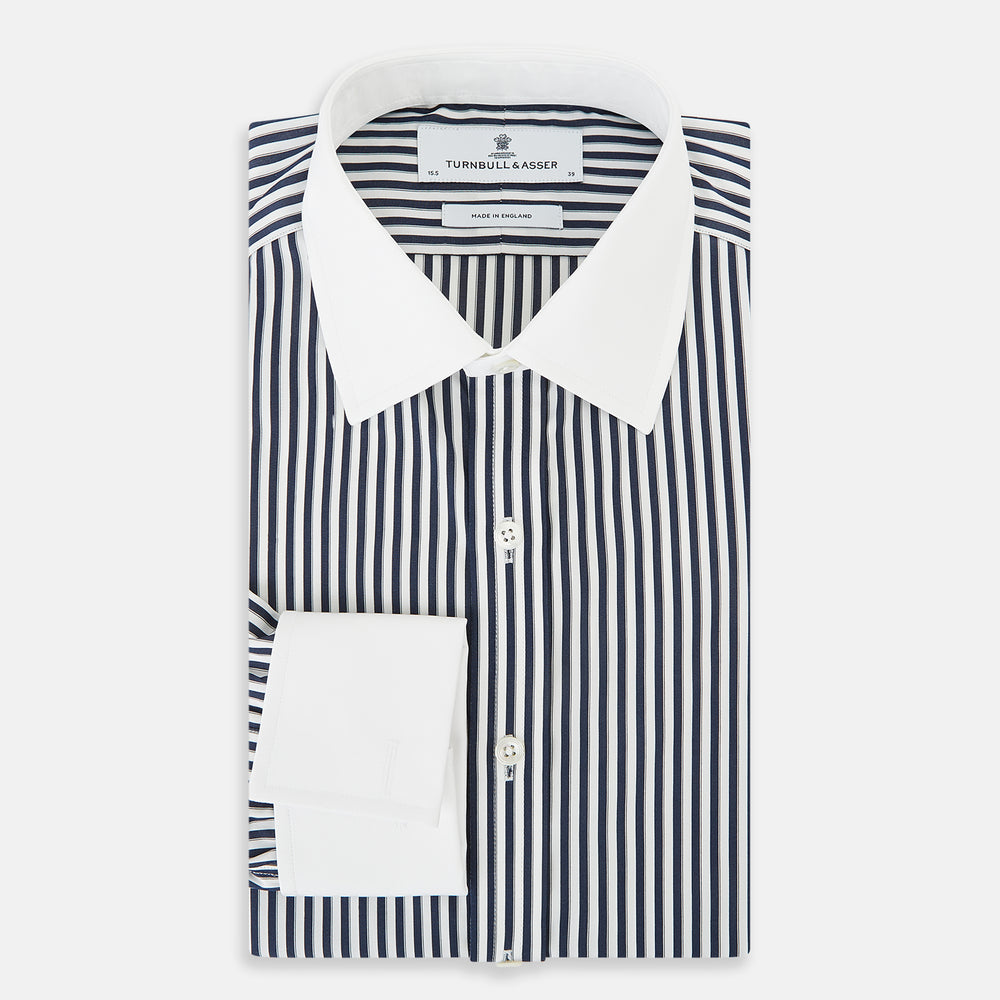 SHIRTS RF NEW WH T&A CLR WHITE DC NVY STRP ON WHT 16