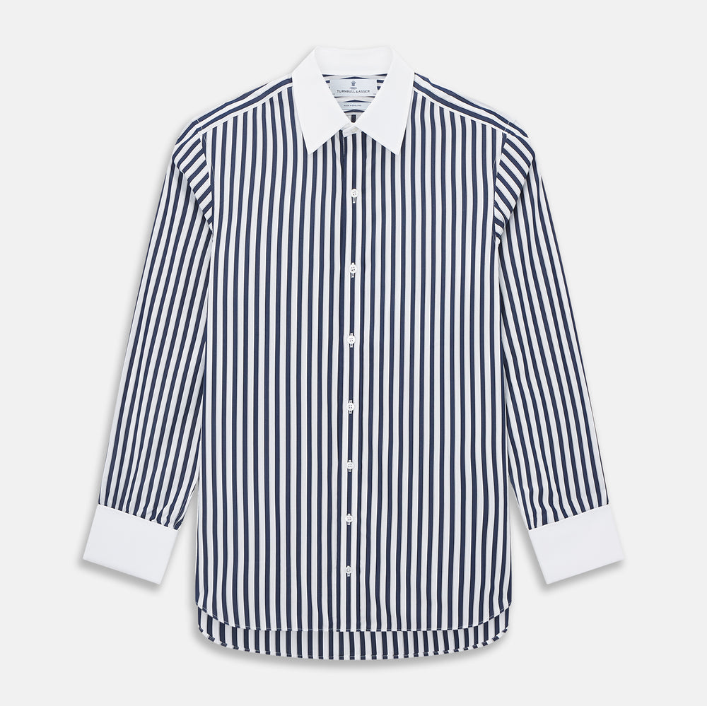 SHIRTS RF NEW WH T&A CLR WHITE DC NVY STRP ON WHT 16