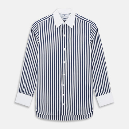 SHIRTS RF NEW WH T&A CLR WHITE DC NVY STRP ON WHT