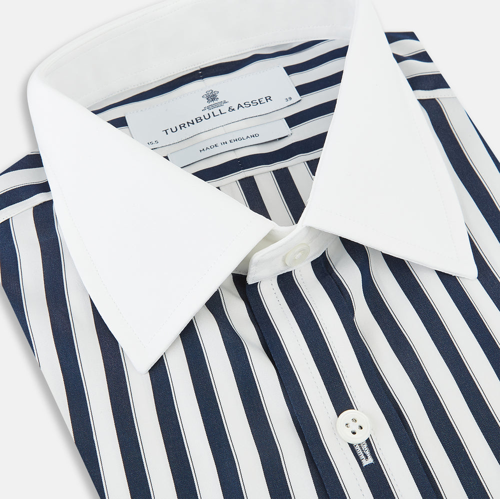 SHIRTS RF NEW WH T&A CLR WHITE DC NVY STRP ON WHT 16