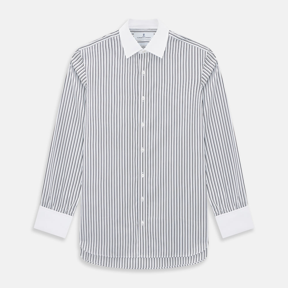 SHIRTS RF NEW WH T&A CLR WHITE DC NVY STRP ON WHT 15