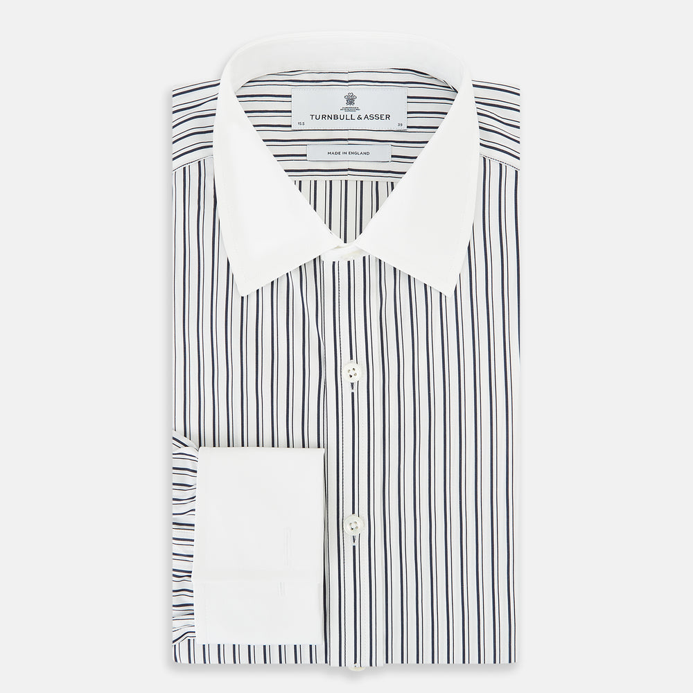 SHIRTS RF NEW WH T&A CLR WHITE DC NVY STRP ON WHT 15