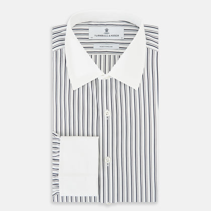 SHIRTS RF NEW WH T&A CLR WHITE DC NVY STRP ON WHT Image 4
