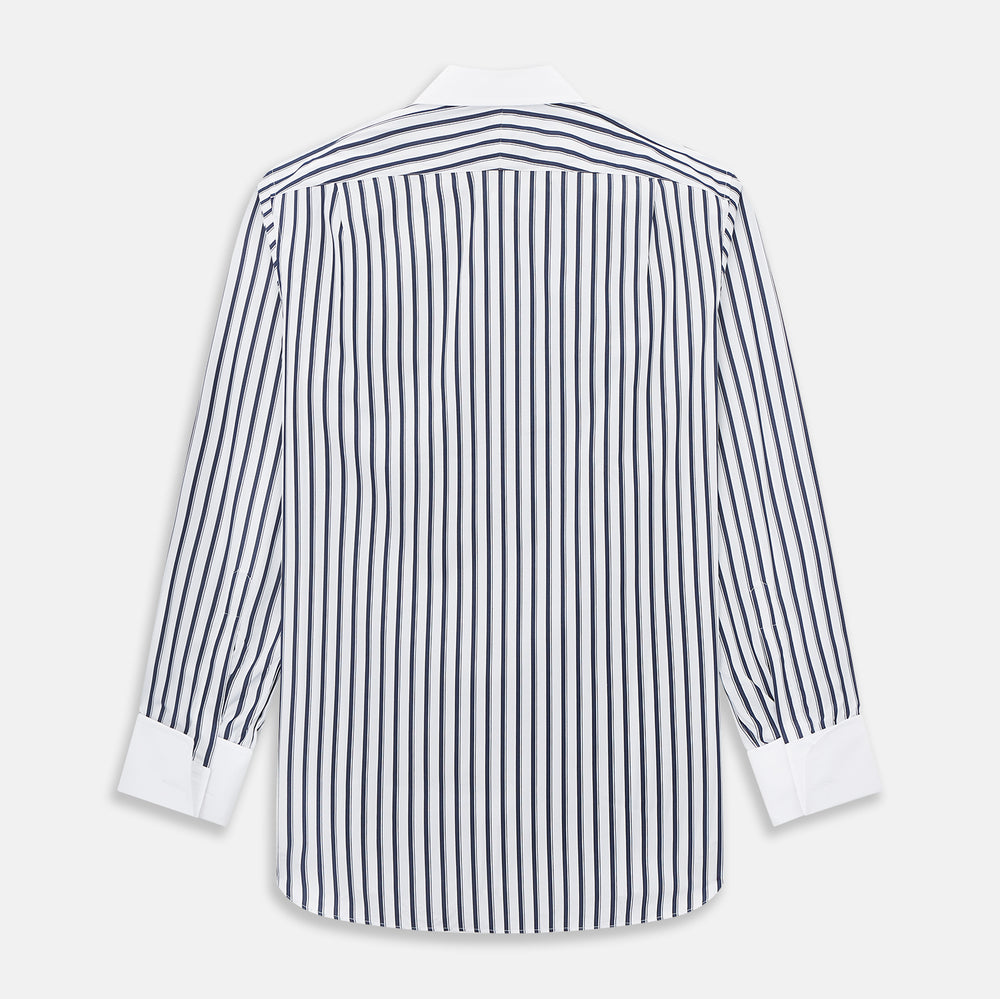 SHIRTS RF NEW WH T&A CLR WHITE DC NVY STRP ON WHT 15.5