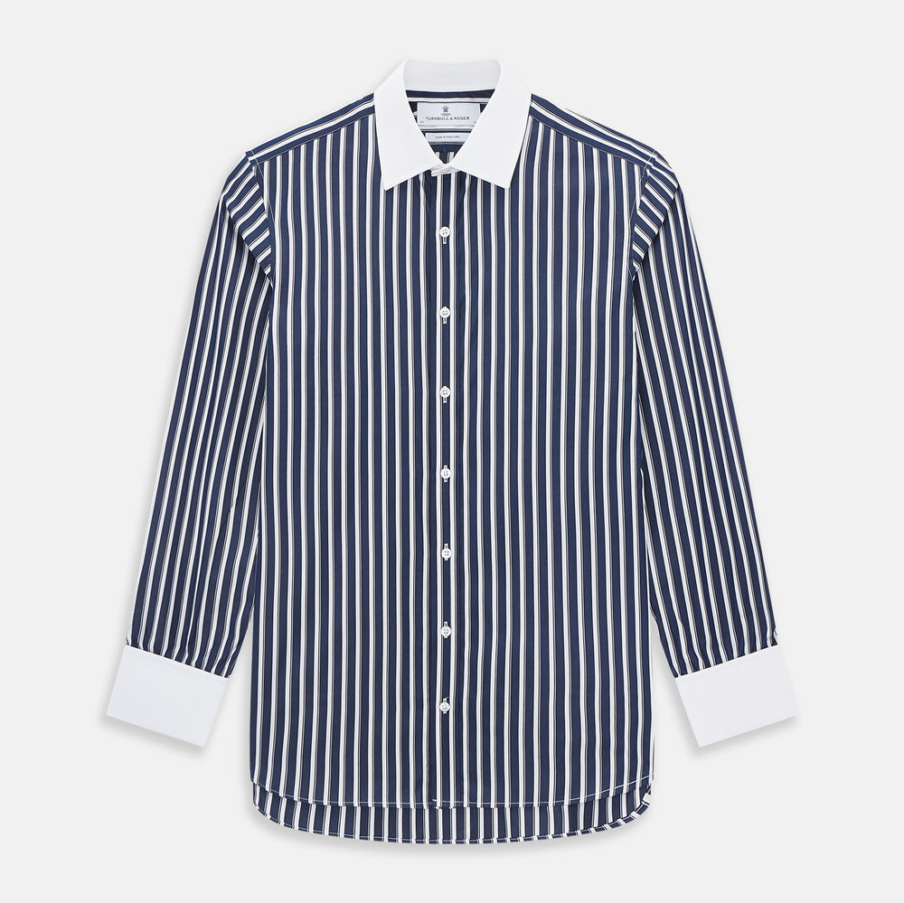 SHIRTS RF NEW WH T&A CLR WHITE DC WHT STRP ON NAVY 16