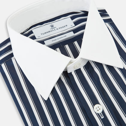 SHIRTS RF NEW WH T&A CLR WHITE DC WHT STRP ON NAVY Image 1