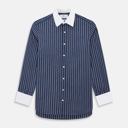 SHIRTS RF NEW WH T&A CLR WHITE DC WHT STRP ON NAVY