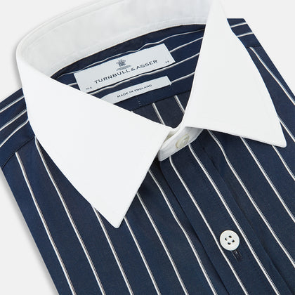 SHIRTS RF NEW WH T&A CLR WHITE DC WHT STRP ON NAVY Image 1