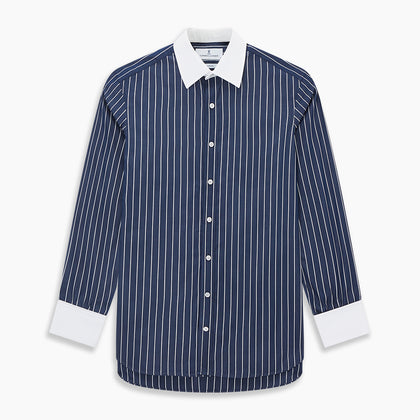 SHIRTS RF NEW WH T&A CLR WHITE DC WHT STRP ON NAVY Image 6