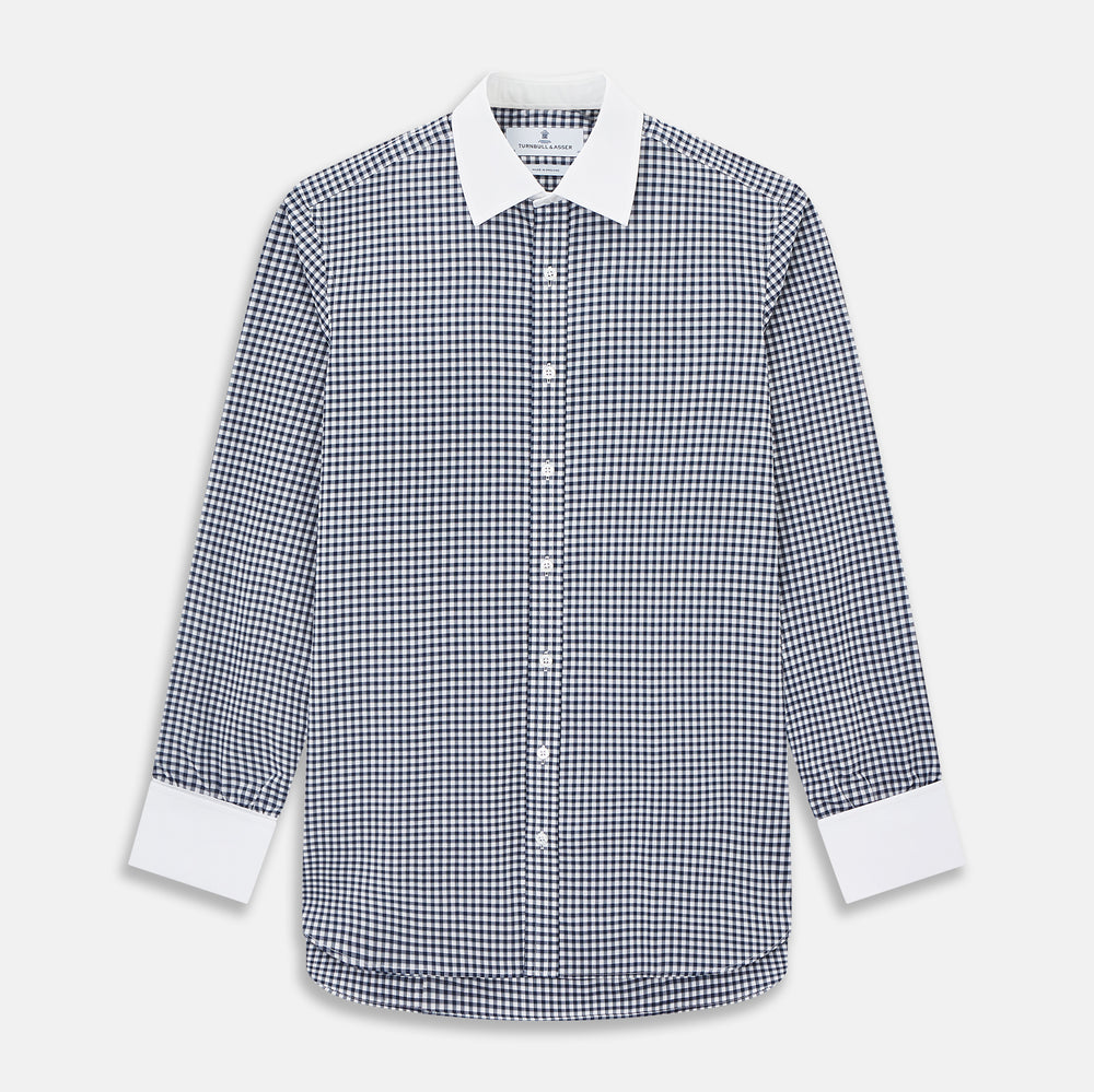 SHIRTS RF NEW WH T&A CLR WHITE DC NAVY CHK ON WHT 18.5