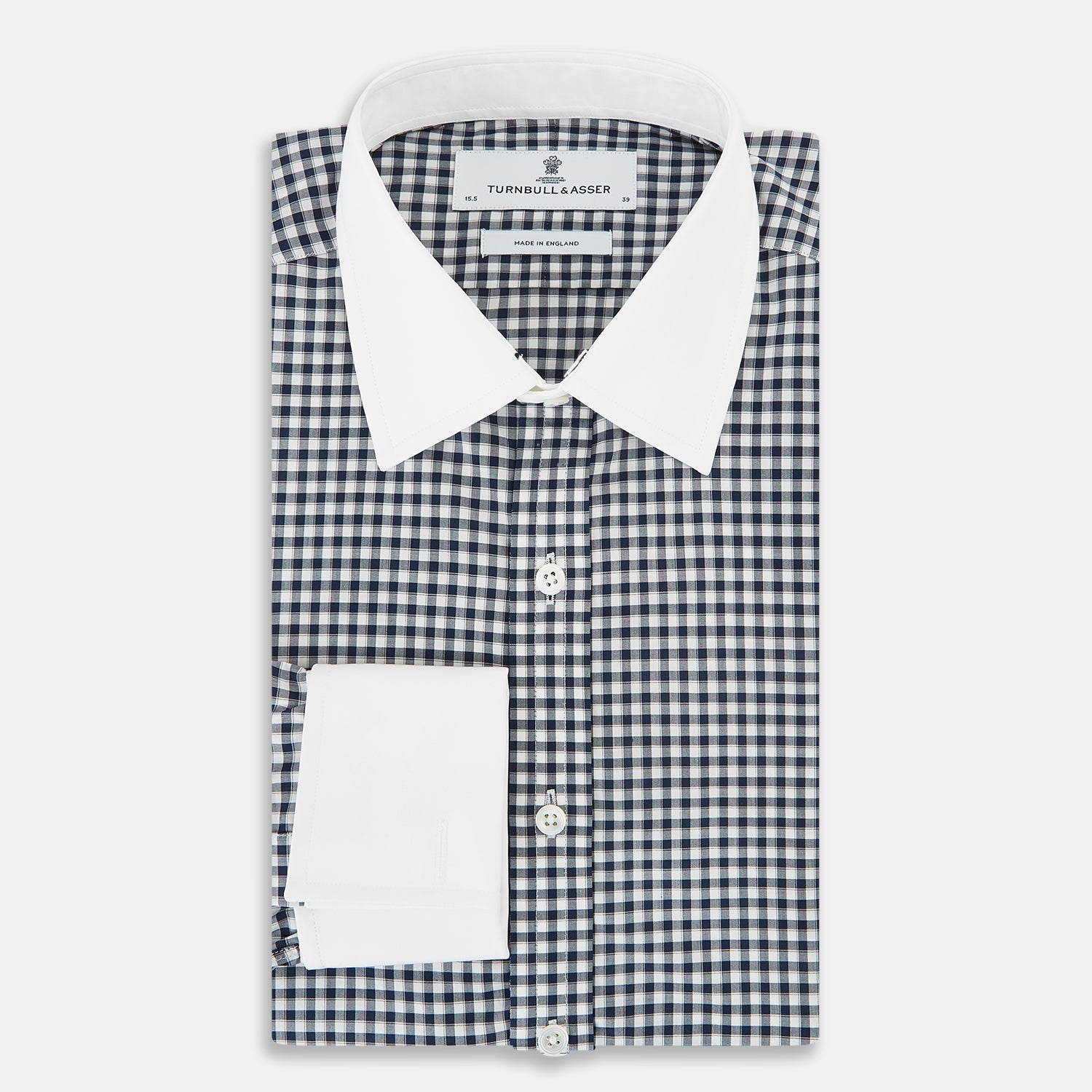 View 5 of product SHIRTS RF NEW WH T&A CLR WHITE DC NAVY CHK ON WHT 18.5