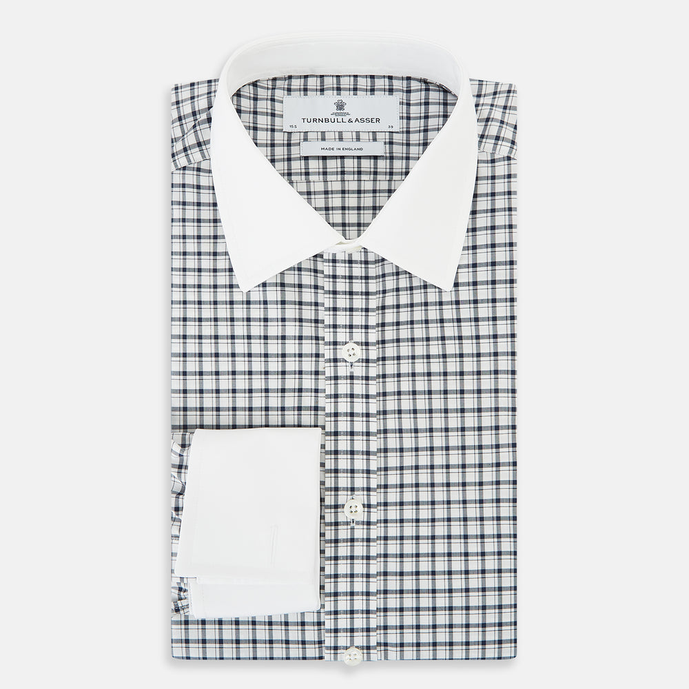 SHIRTS RF NEW WH T&A CLR WHITE DC NAVY CHK ON WHT 17