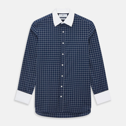 SHIRTS RF NEW WH T&A CLR WHITE DC WHT CHK ON NAVY