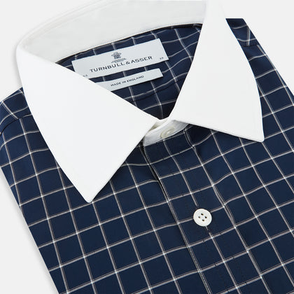 SHIRTS RF NEW WH T&A CLR WHITE DC WHT CHK ON NAVY Image 1
