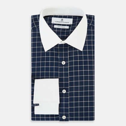 SHIRTS RF NEW WH T&A CLR WHITE DC WHT CHK ON NAVY Image 4
