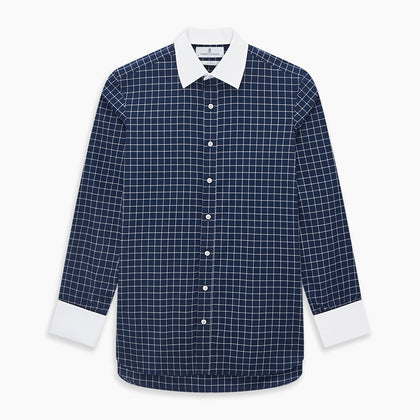 SHIRTS RF NEW WH T&A CLR WHITE DC WHT CHK ON NAVY Image 6