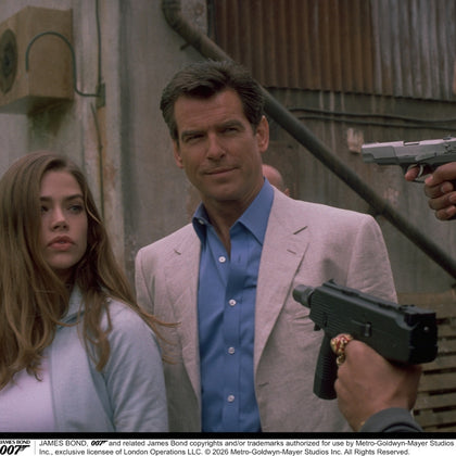 The World Is Not Enough Blue Cotton Istanbul Shirt As Seen on James Bond Image 1