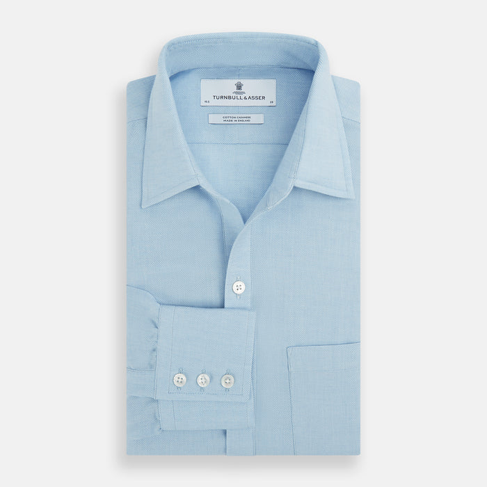 Blue Cotton Cashmere Chelsea Shirt Image 3