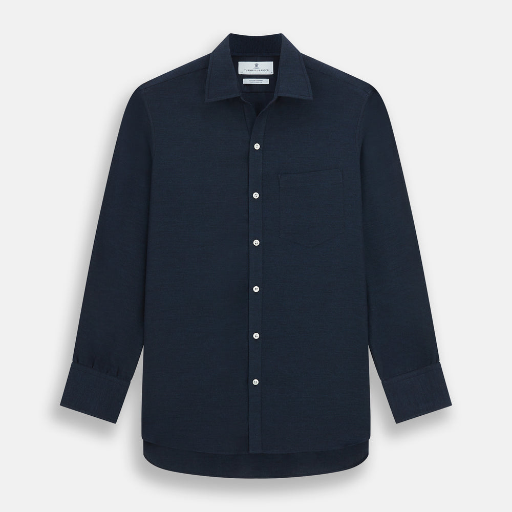 Navy Cotton Cashmere Chelsea Shirt – Turnbull & Asser