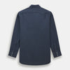 View 5 of product The Navy Chelsea Shirt by Turnbull & Asser is a long-sleeve, button-down flannel with a chest pocket, shown flat on a white background for a classic smart-casual style.