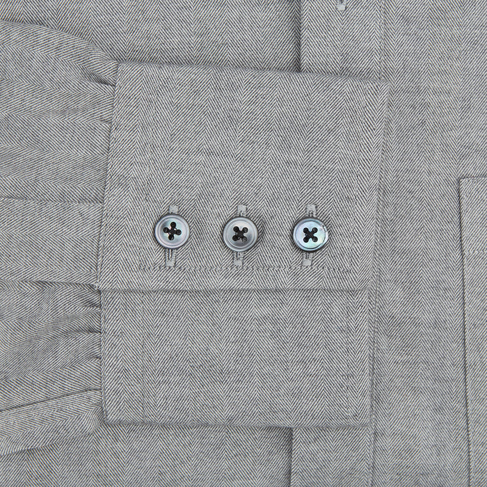 Grey Herringbone Chelsea Shirt Image 2
