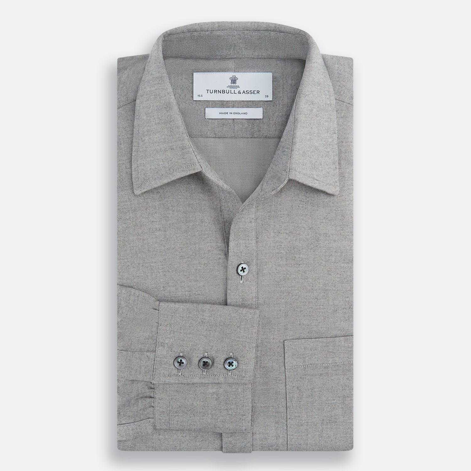 Grey Herringbone Chelsea Shirt