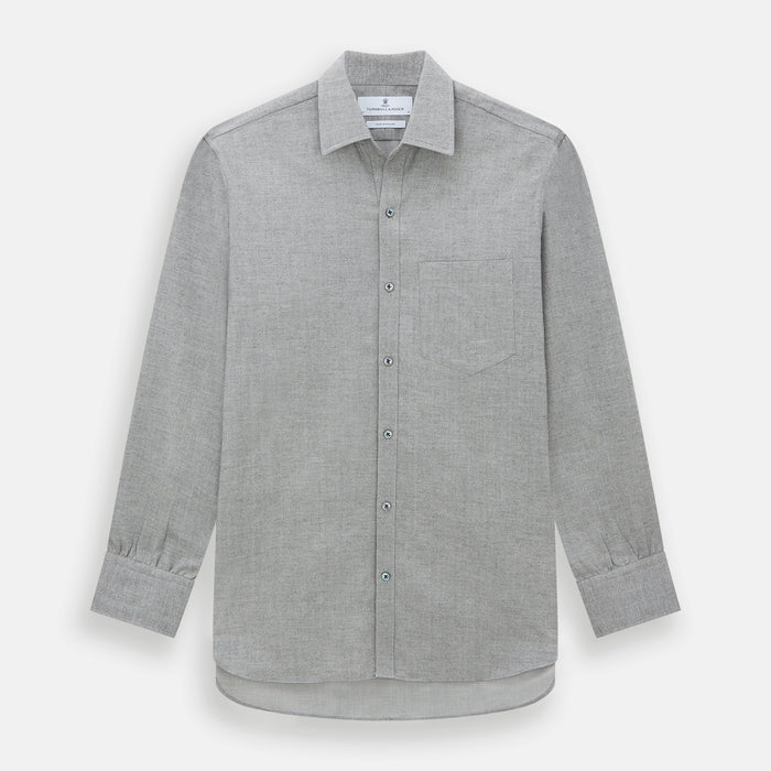 Grey Herringbone Chelsea Shirt