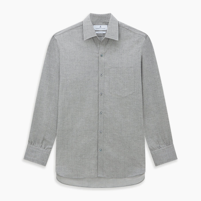 Grey Herringbone Chelsea Shirt Image 6
