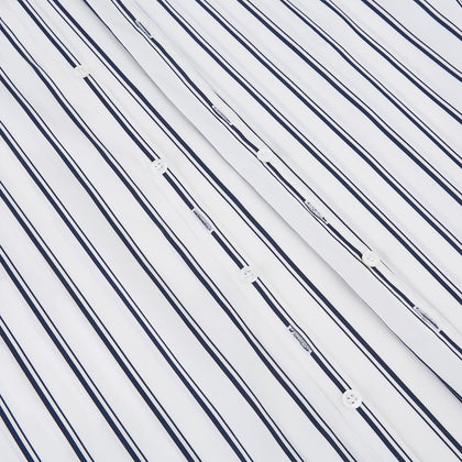 NAVY STRIPED COTTON WESTMINSTER SHIRT Image 6