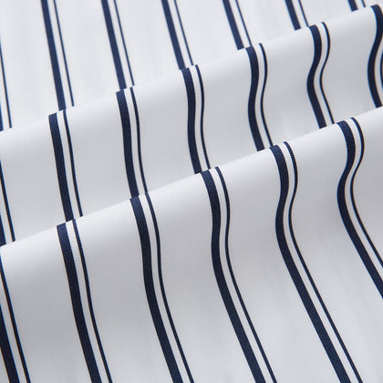 NAVY STRIPED COTTON WESTMINSTER SHIRT Image 7