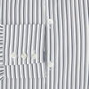 View 4 of product Turnbull & Asser UK Navy Stripe on White Westminster Shirt with a closed collar and button cuffs, laid flat on a white background.
