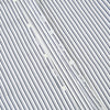 View 7 of product Turnbull & Asser UK Navy Stripe on White Westminster Shirt with a closed collar and button cuffs, laid flat on a white background.
